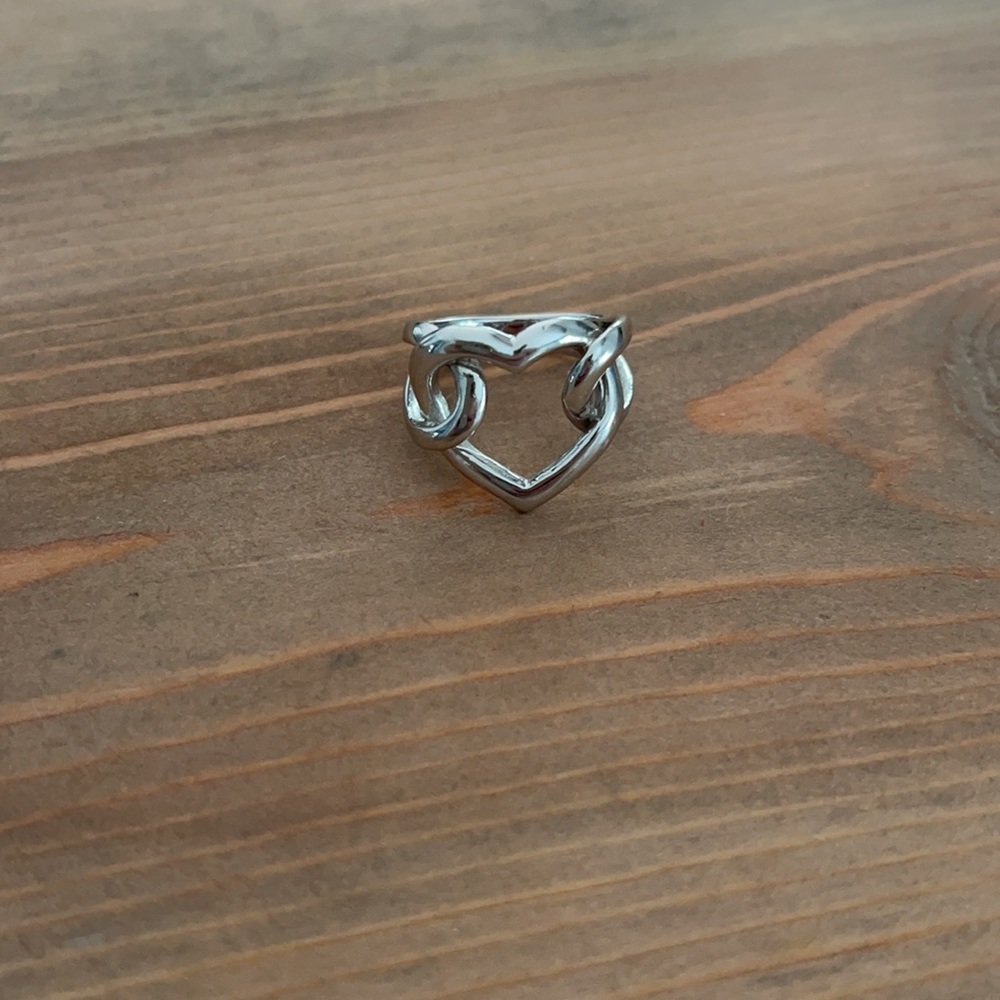 Silver Heart Knot Ring - image 3